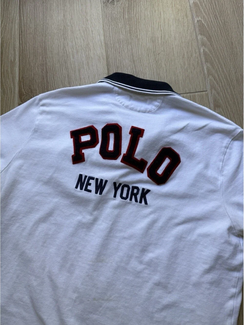 Polo Ralph Lauren New York White Polo Shirt Custom Slim Fit Size XL